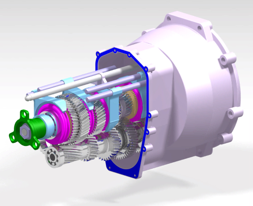 5档变速箱3D数模图纸 STP格式